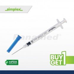 Simplex Auto Disable Syringe w/ Needle, 0.5cc G-23x1, 100's